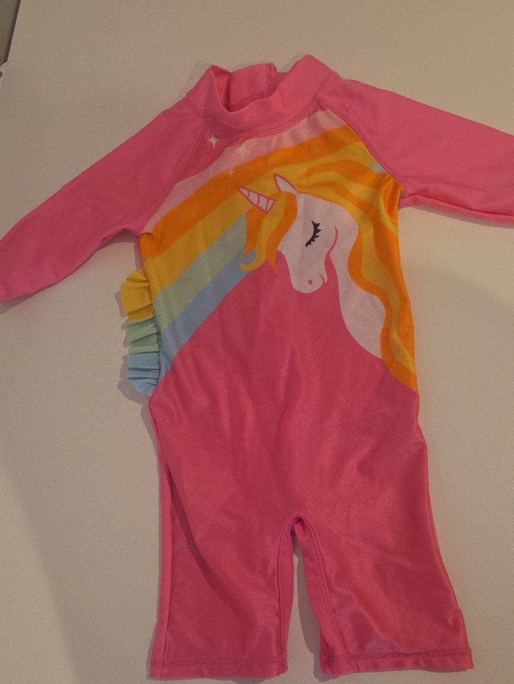 H&M Pink Kids Rashguard One-Piece with Unicorn & Rainbow